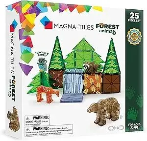 MAGNA-TILES Forest Animals 25-Piece Magnetic Construction Set, The ORIGINAL Magnetic Building Brand