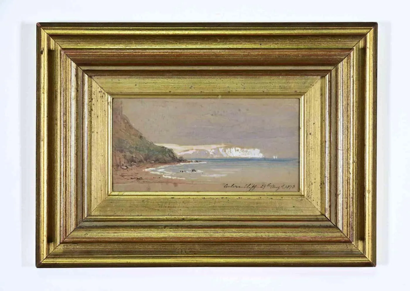 View of Culver Cliff, Isle of Wright - Oil paint attr. William Dyce - 1873