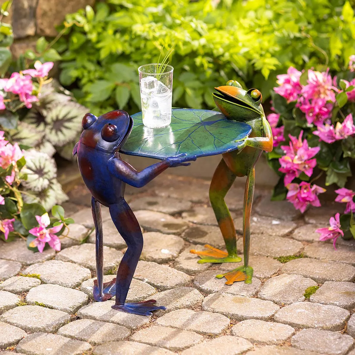 Metal Double Frog Side Table