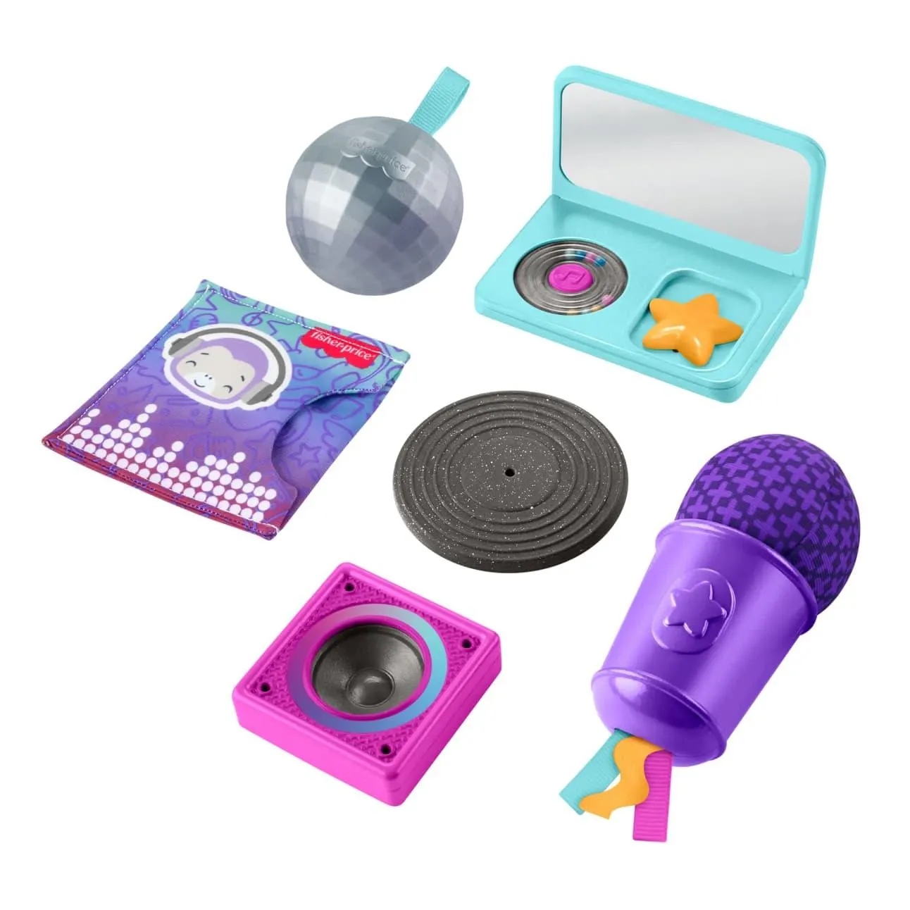 Fisher-Price Mini Me Moments DJ Gift Set, 6-Piece Sensory Baby Toys For Newborn Play