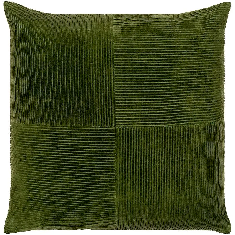 Livabliss Corduroy Quarters 18-in x 18-in Olive Square Indoor Decorative Cover