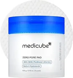 Medicube Zero Pore Pads 2.0, Dual-Textured Facial Toner Pads for Exfoliation and Pore Care with 4.5% AHA Lactic Acid & 0.45% BHA Salicylic Acid, Ideal for All Skin Types, Korean Skin Care (70 units)