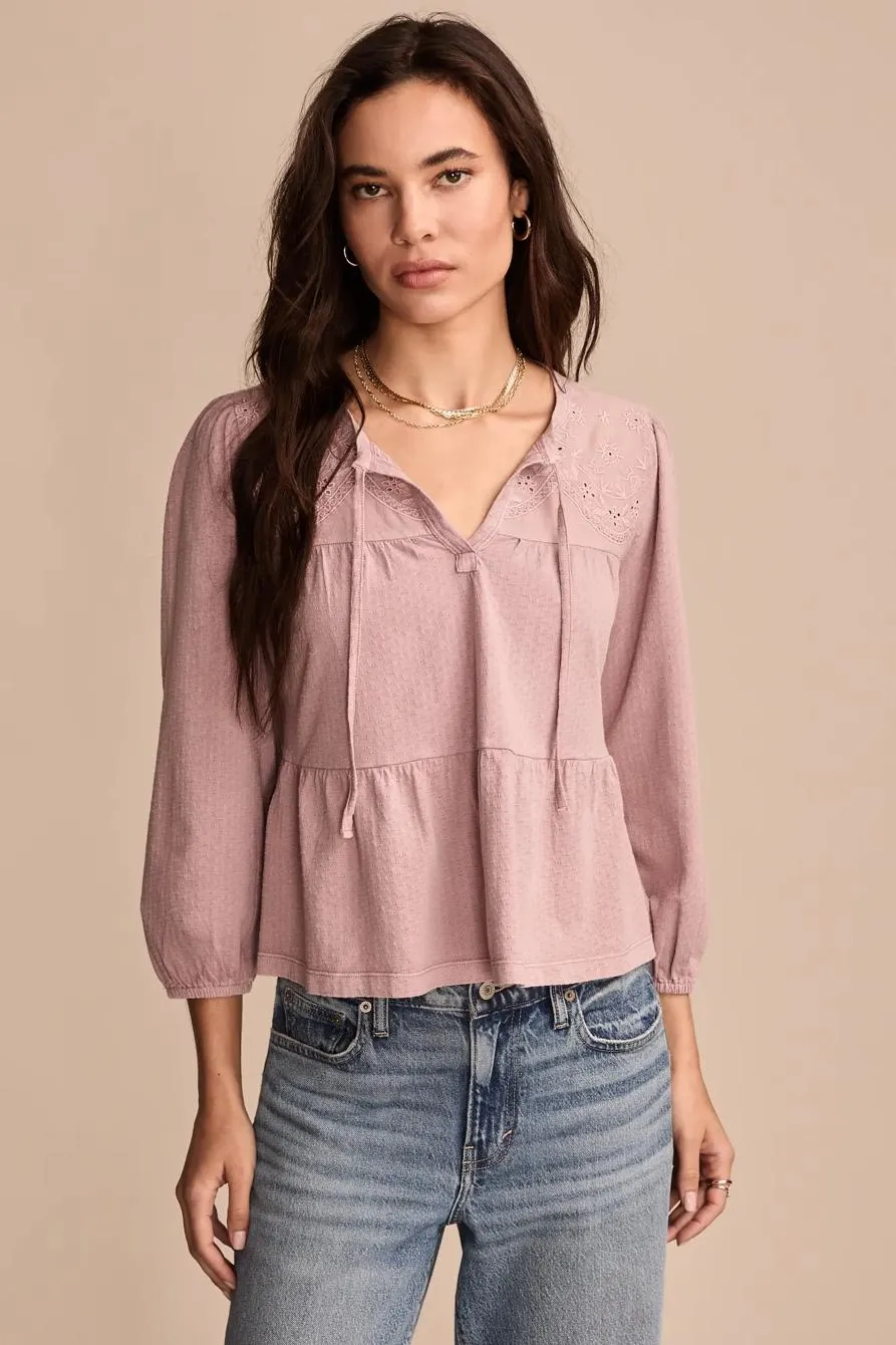 tiered babydoll textured top