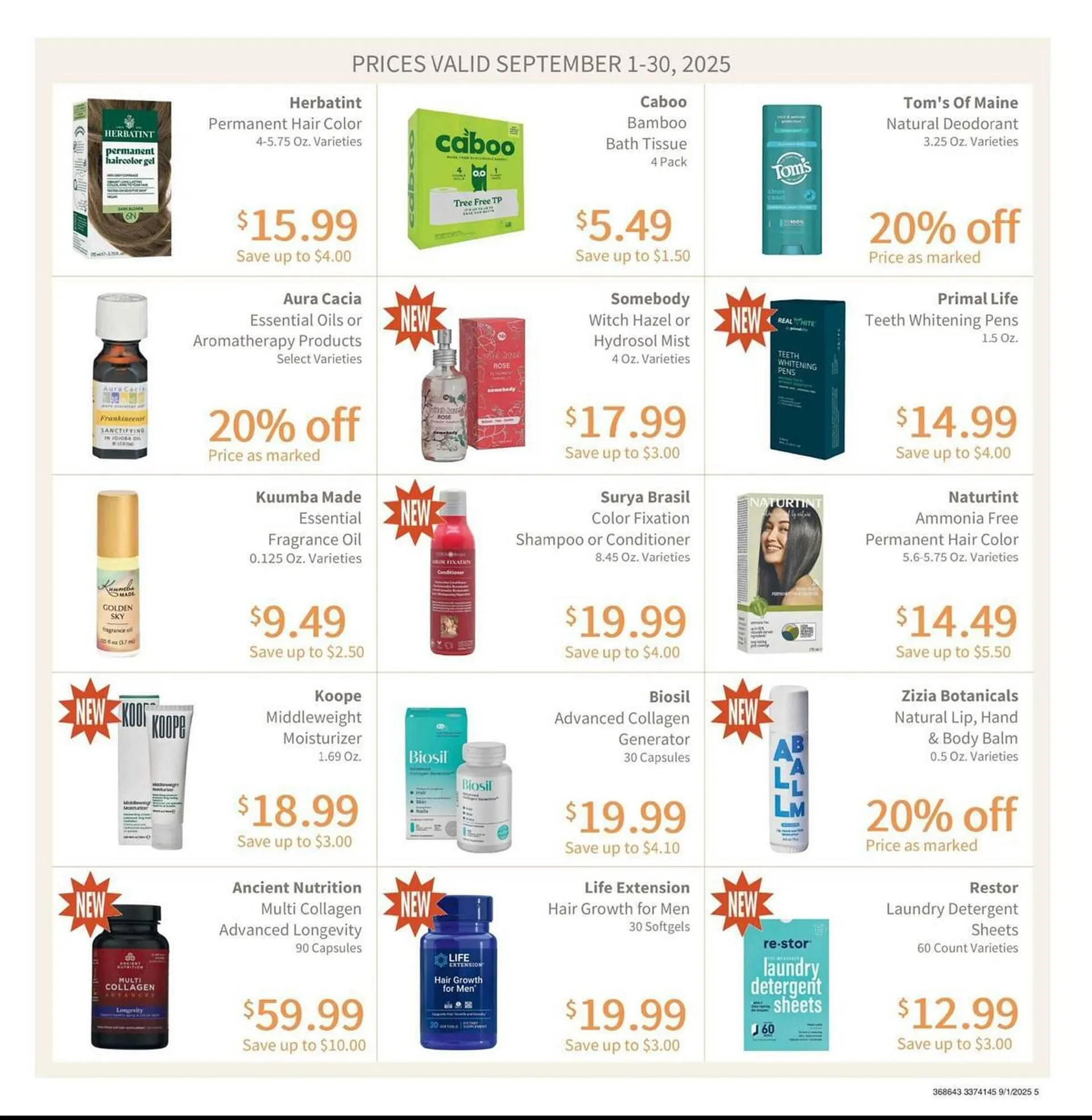 Weekly promotion Akin's Natural Foods weekly ad spanning from September 1 to September 30 2025 - Page 5 for Catalogue 365