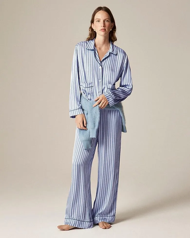 Soft-shine long-sleeve pajama pant set