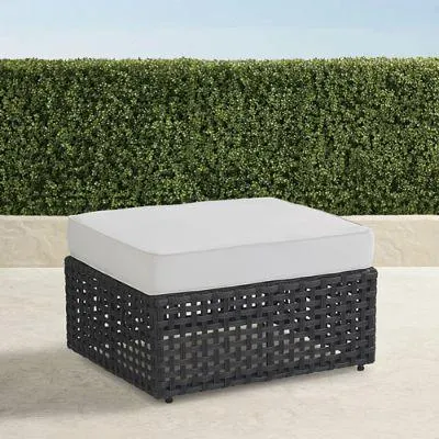 Bowman Ottoman with Cushions in Graphite Wicker