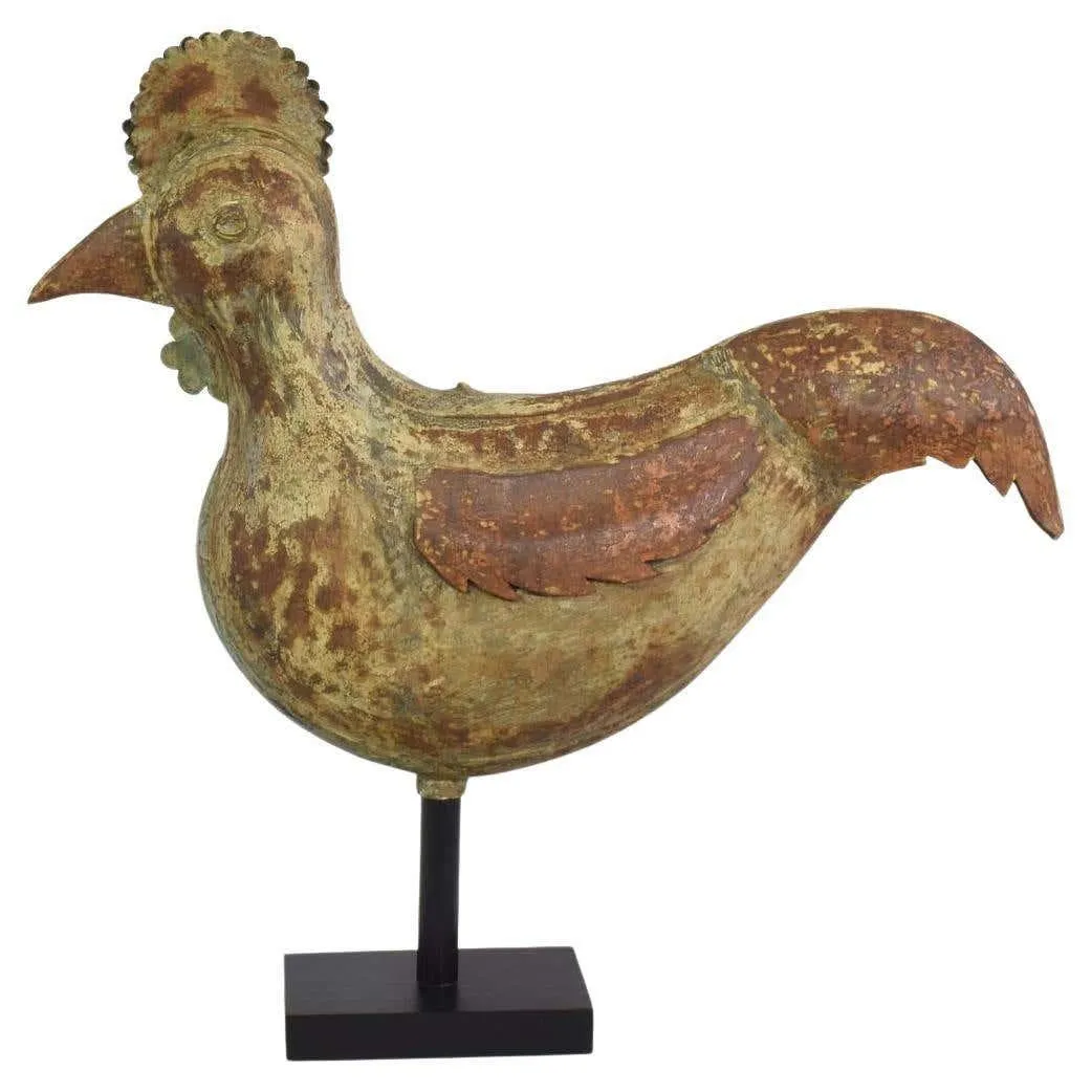 French 19th Century Folk Art Metal Rooster or Cockerel Weathervane
