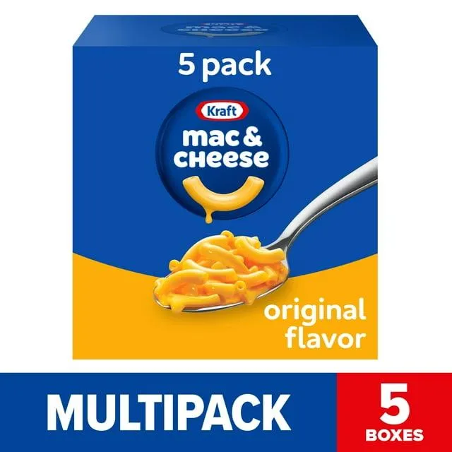 Kraft Original Mac N Cheese Dinner, 5 ct Pack, 7.25 oz Boxes, Shelf-Stable