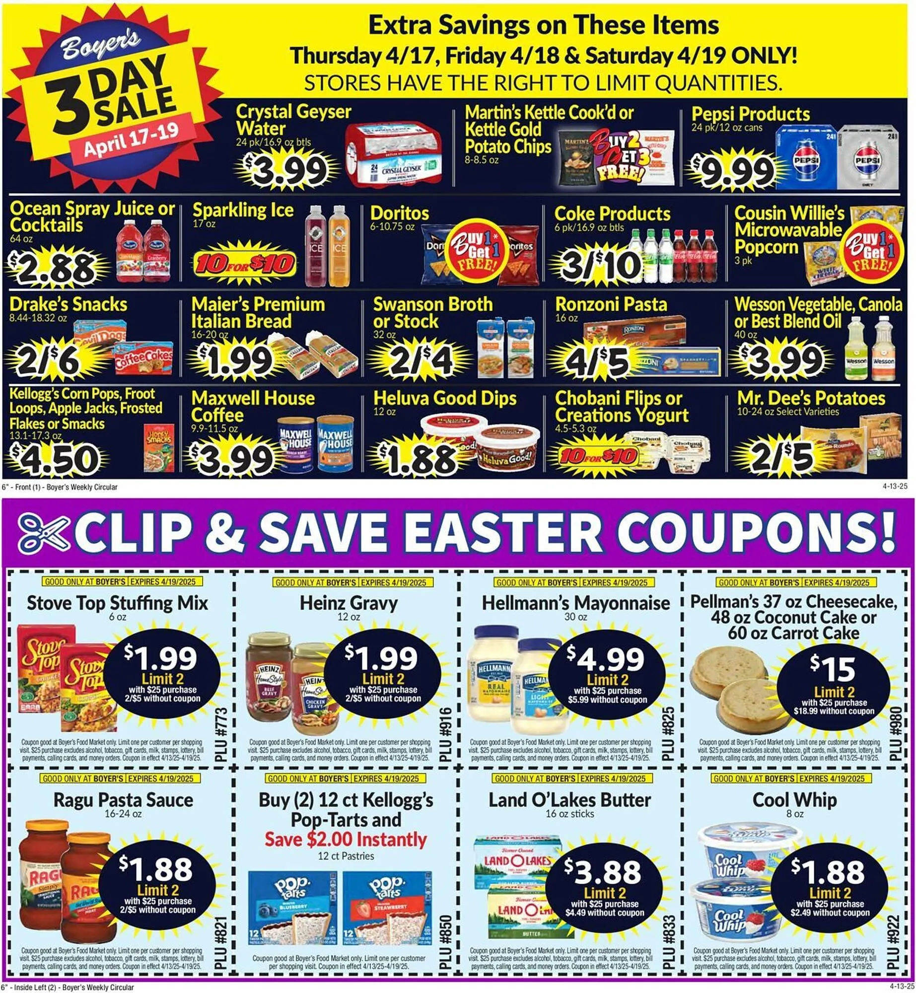 Weekly ad Boyer's Food Markets Weekly Ad from April 13 to April 19 2025 - Page 1