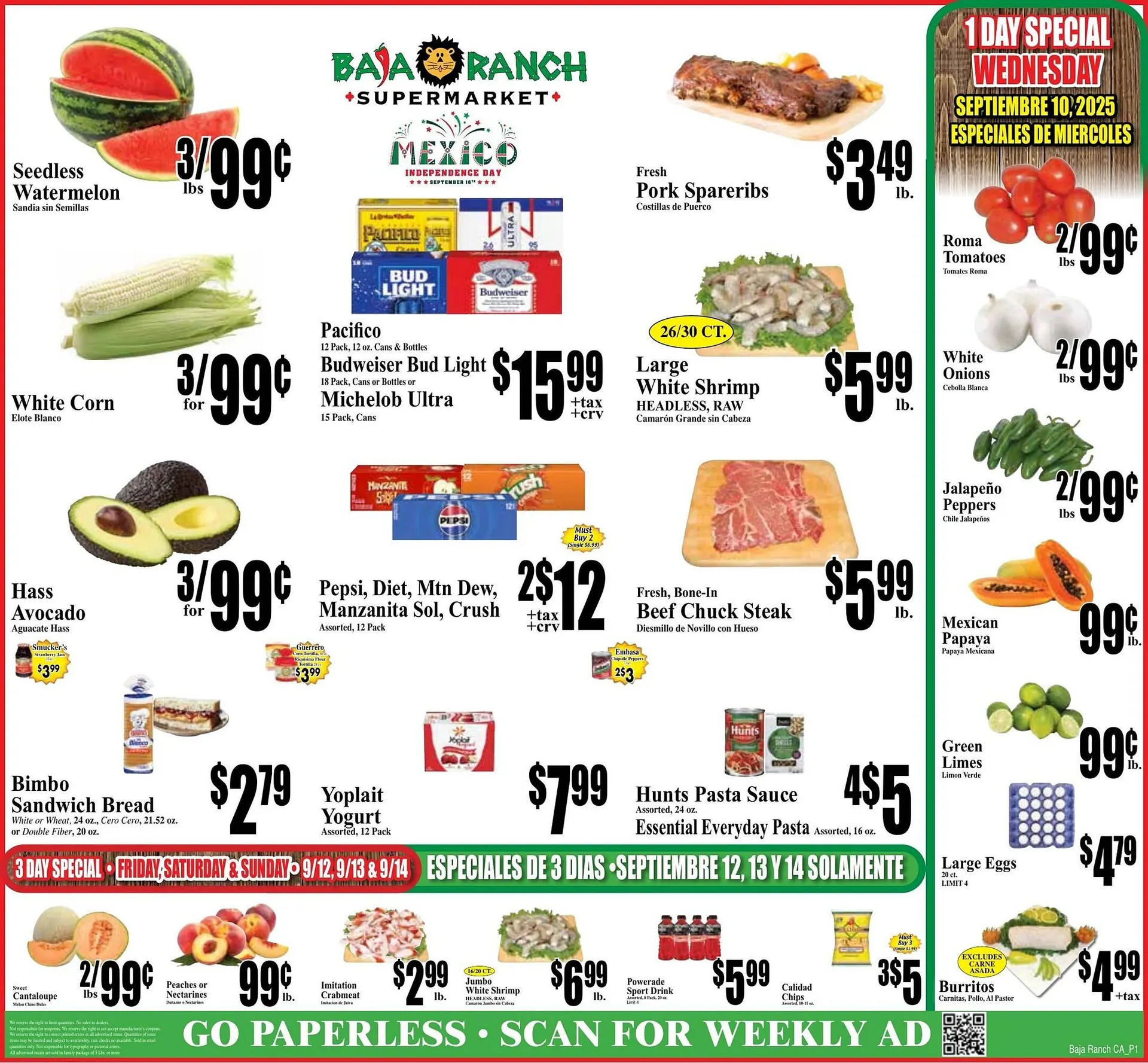 Weekly ad Baja Ranch weekly ad from September 10 to September 16 2025 - Page 1