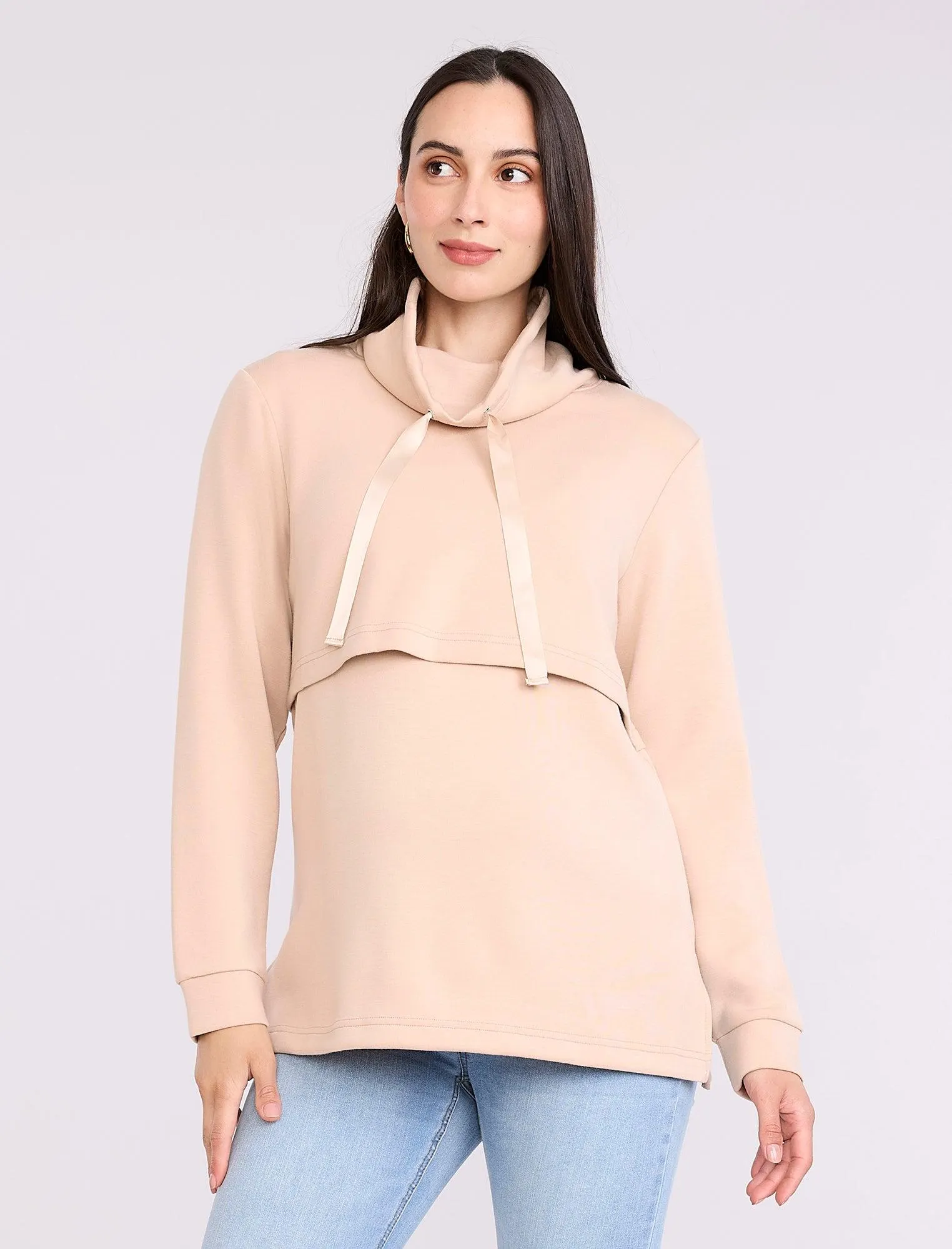 Funnel Neck Nursing Sweatshirt