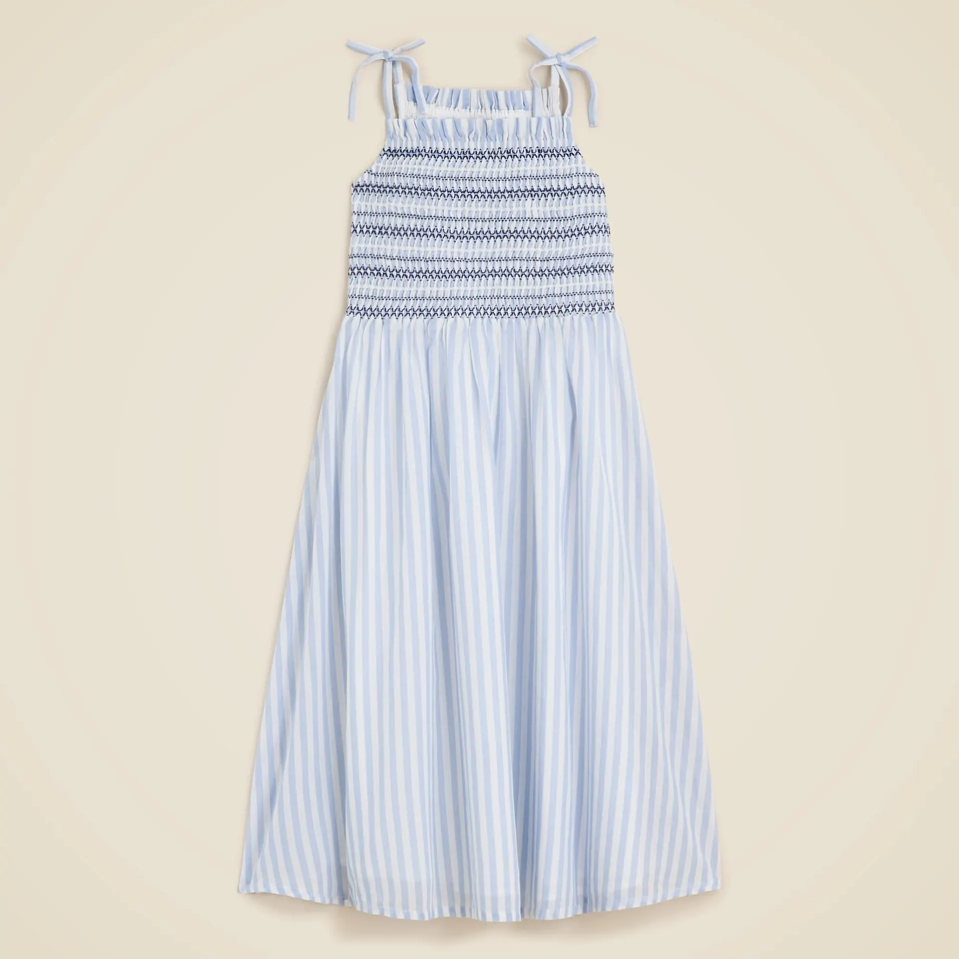 Girls' smocked maxi dress in stripe