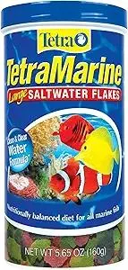 TetraMarine Large Saltwater Flakes, Nutritionally Balanced Fish Food for Saltwater Fish, 5.65 oz
