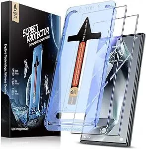 MAGIC JOHN 2 Pack for Samsung Galaxy S24 Ultra Tempered Glass Screen Protector, Auto Dust-Elimination Installation, Bubble Free, HD Clear, Easy Installation