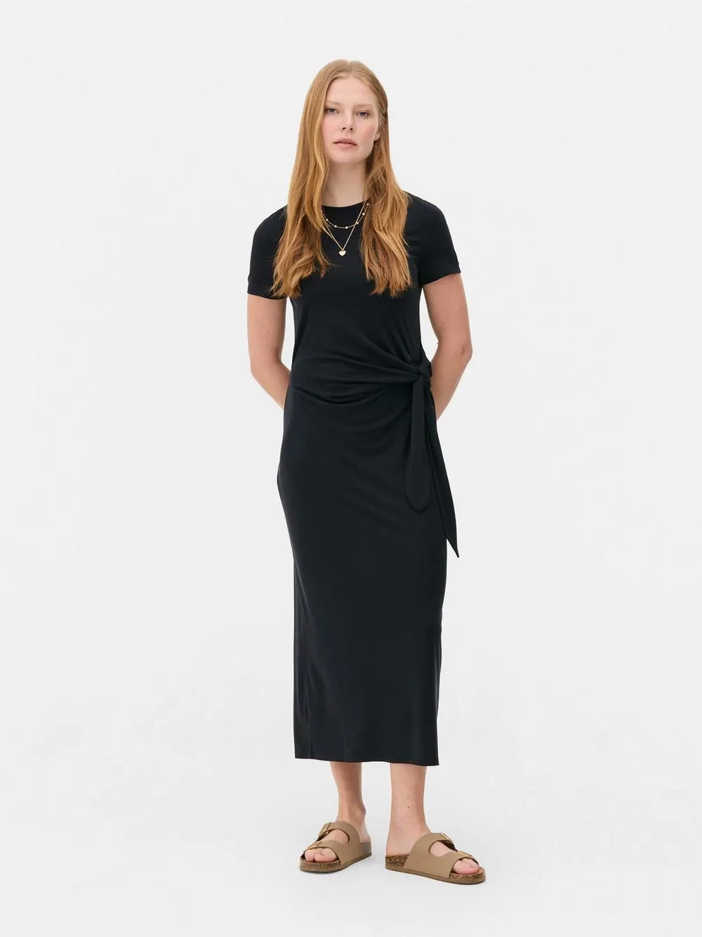 Midikleid mit Zierknoten