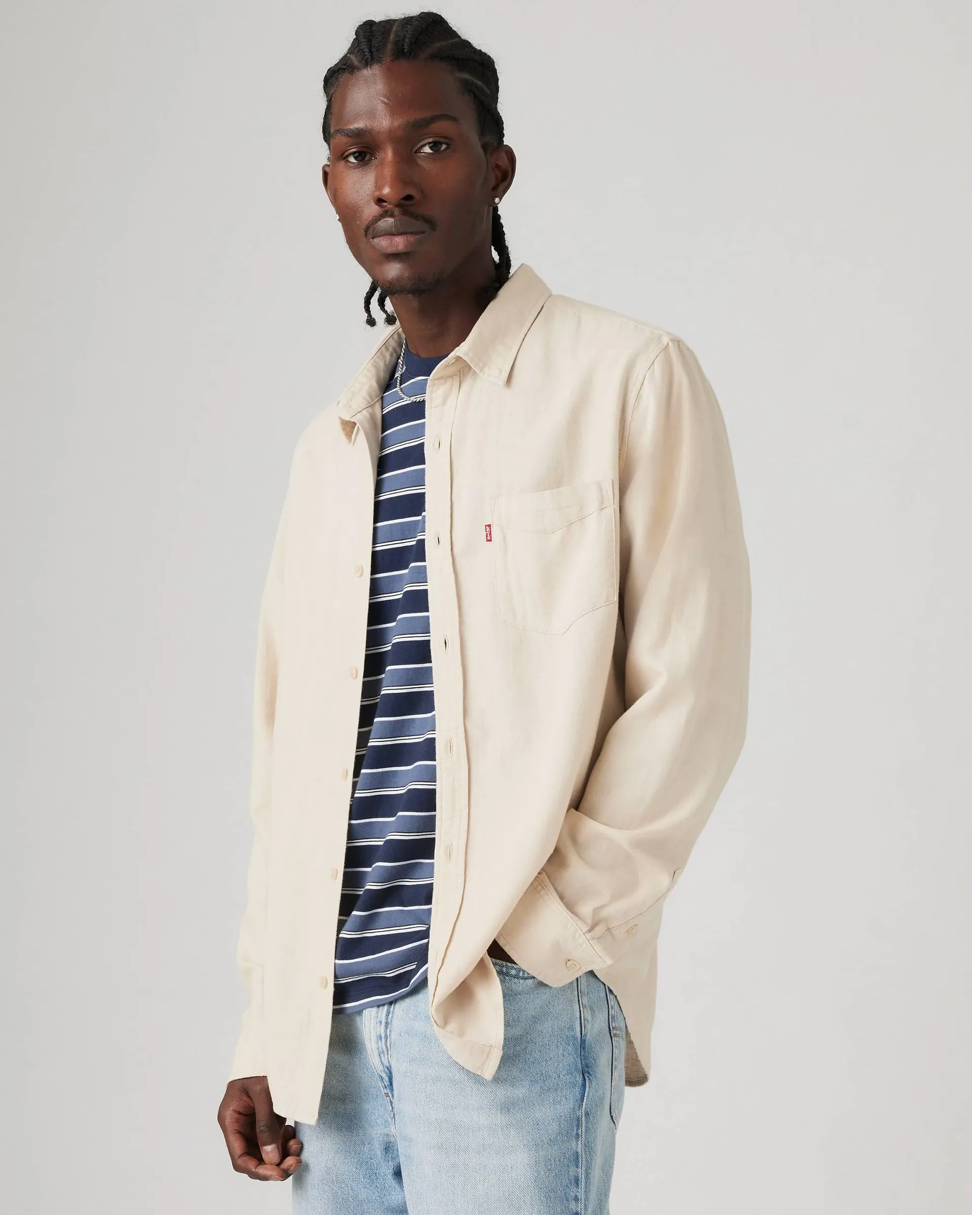 Sunset One Pocket Cotton Linen Standard Fit Shirt