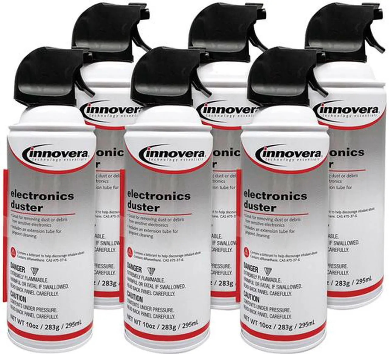 Innovera IVR10016 Compressed Air Duster Cleaner, 10 oz. Can, 6/Pack