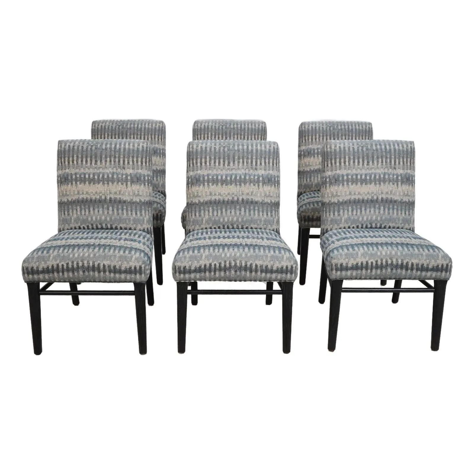 Set of 6 Stickley Modern Ebony Frame Studio Style Chairs