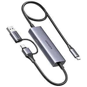 UGREEN 1080P 60FPS 2K@30Hz Capture Card with 100W Power Delivery Type C to USB-A/C Video Capture Card USB 3.0 with Ultra-Low Latency for Streaming, Compatible with Switch, iPad, Steam Deck