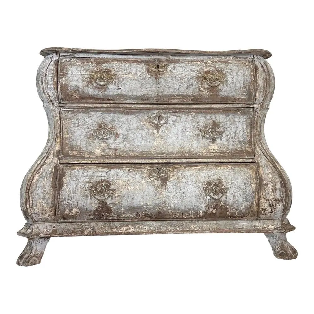 Mid-18th Century Italian Painted Bombe Chest of Drawers