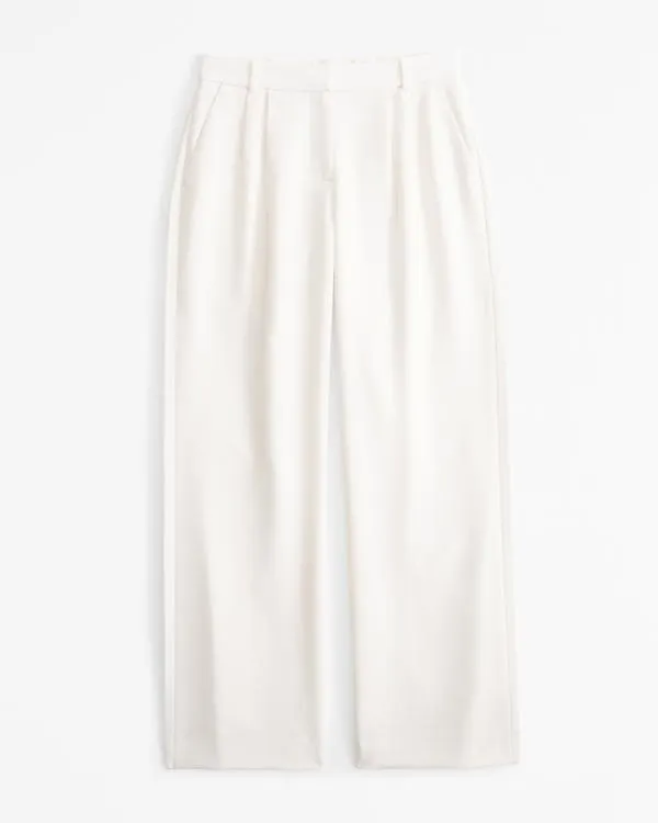 Curve Love A&F Sloane Low Rise Tailored Wide Leg Pant
