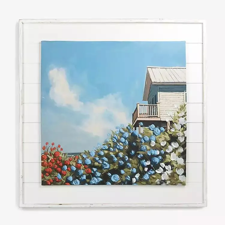 Tulip Shores Beach House Framed Art Print