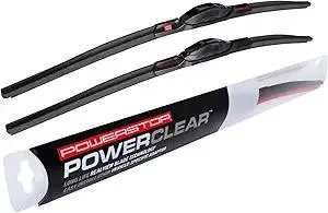 POWERSTOP PowerClear PCK-2424-1 Front 24" + 24" Windshield Wiper Blade Set J-Hook Type For Ram 1500, Honda Ridgeline, Mazda MPV, Kia Sedona, Honda Odyssey [Model Specific]