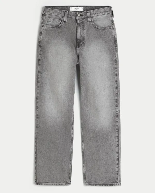 Washed Grey Baggy Jeans