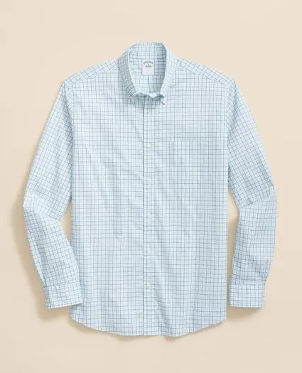 Performance Series Stretch Polo Button-Down Collar, Checked Sport Shirt