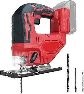 Cordless Jig Saw for Milwaukee 18V Battery, 0°-45° Bevel Cuts, Brushless Jigsaw Tool, 3-Position Orbital for Wood/Metal/PVC Cutting