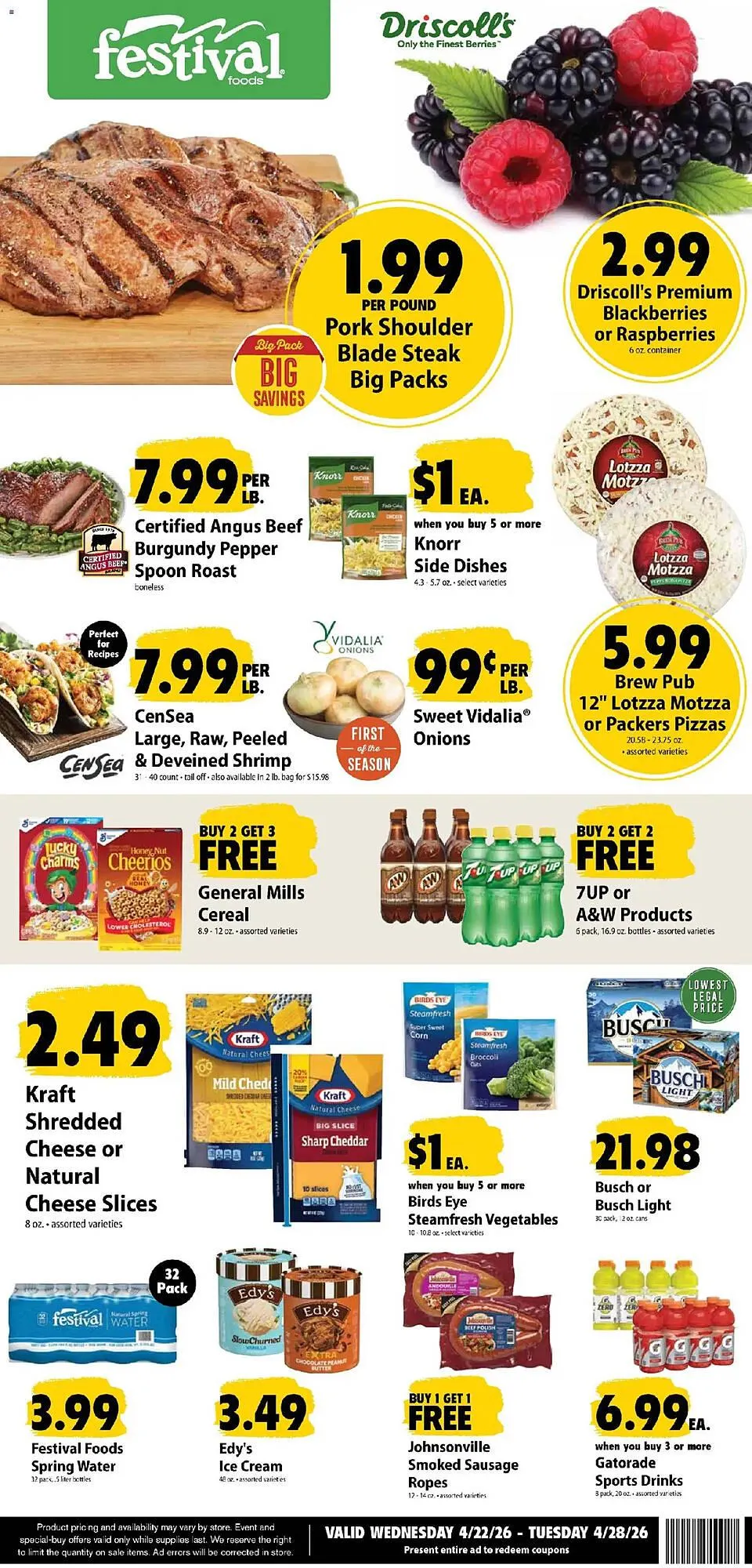 Weekly ad Festival Foods weekly ad from April 22 to April 29 2026 - Page 1