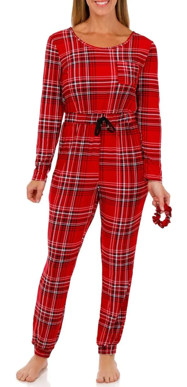 Jolie & Joy Juniors Christmas Plaid Jumpsuit