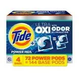 Tide Power PODS + Ultra OXI Laundry Detergent Pacs, Original, 72 ct.