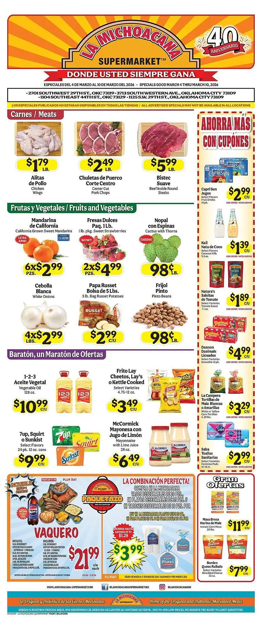 Weekly ad La Michoacana weekly ad from March 4 to March 10 2026 - Page 1
