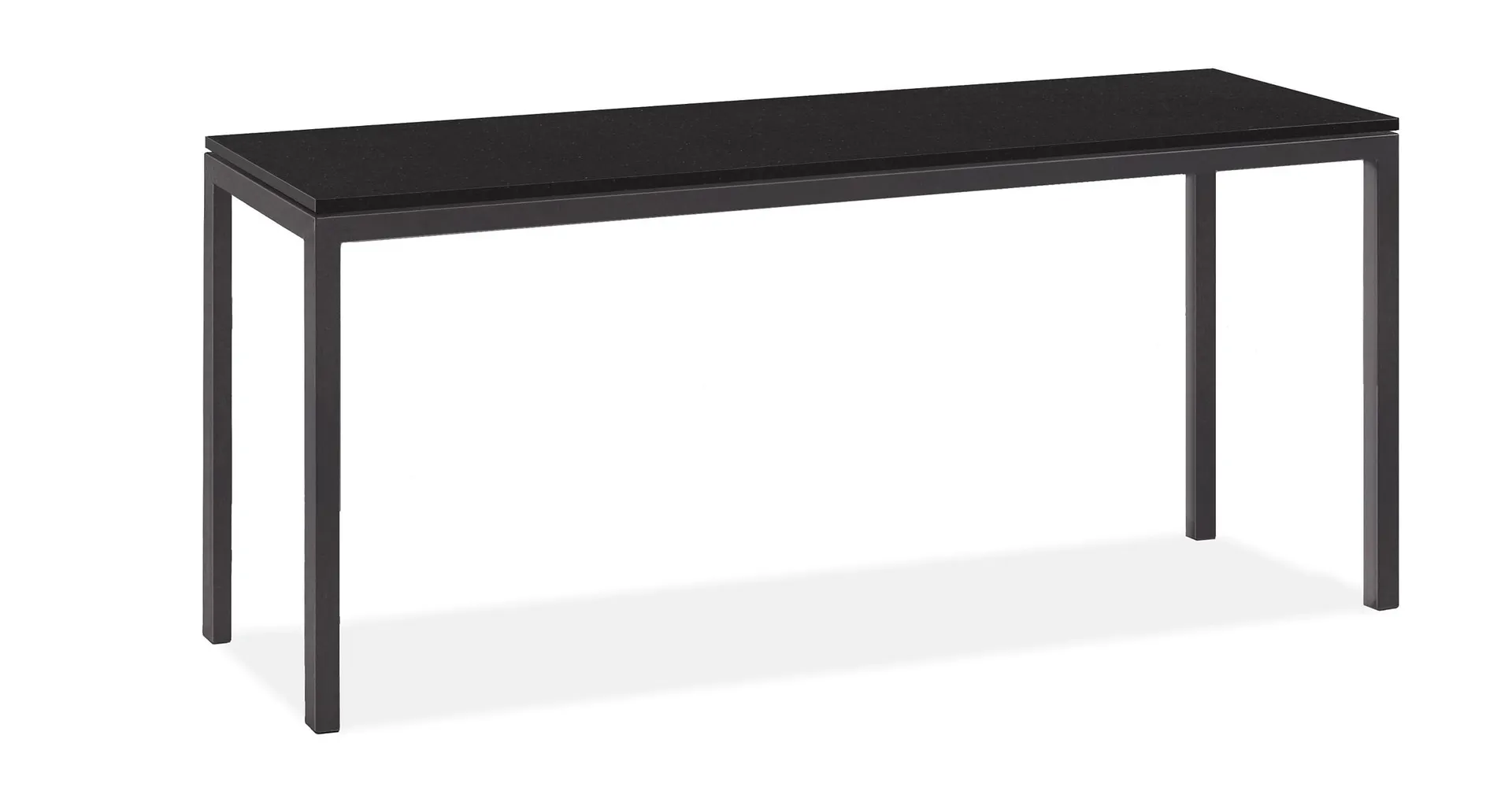 Parsons 54w 18d 29h Console Table in 1" Natural Steel w/Black Quartz Composite