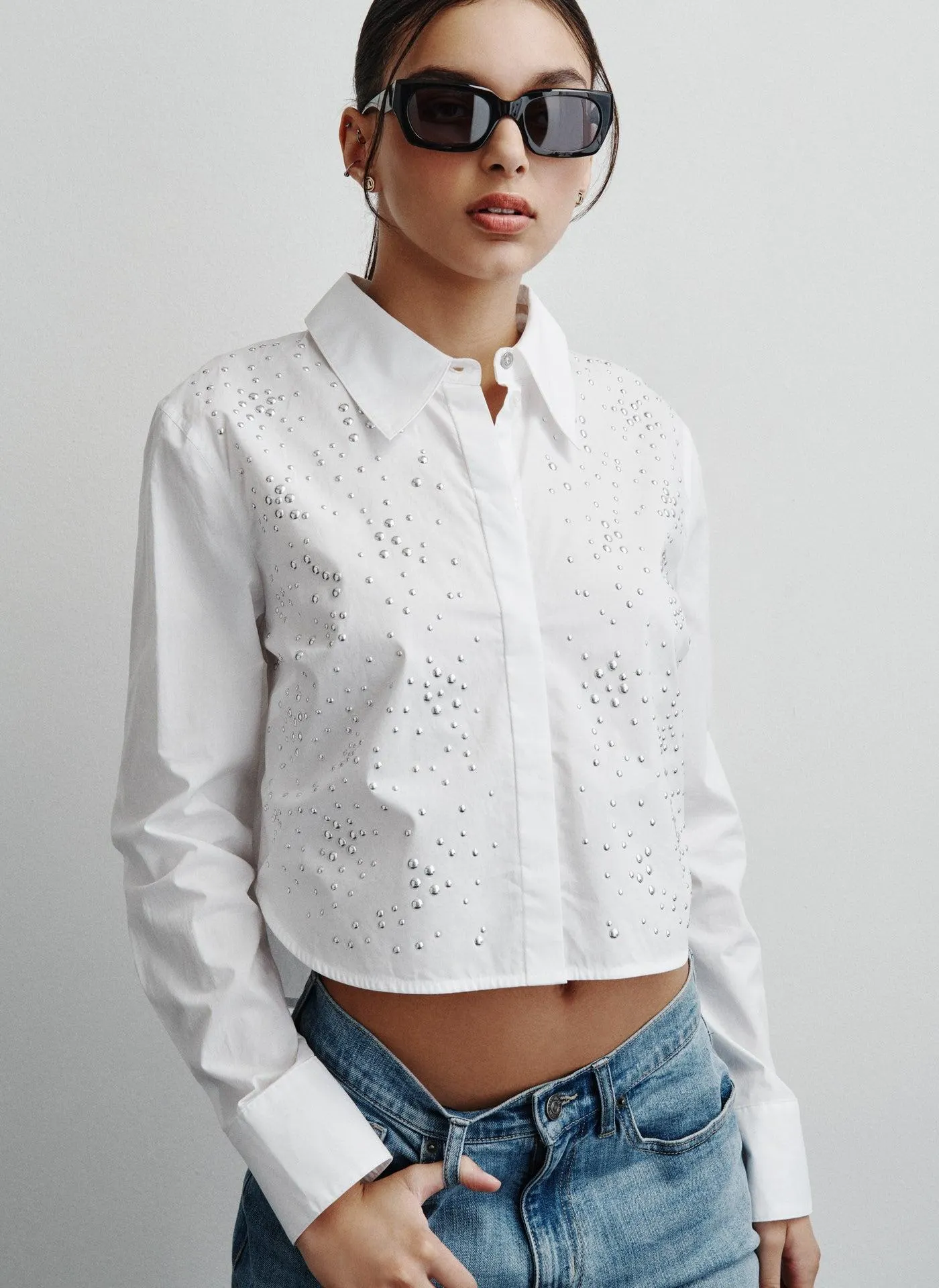 DOME STUDS POPLIN TOP