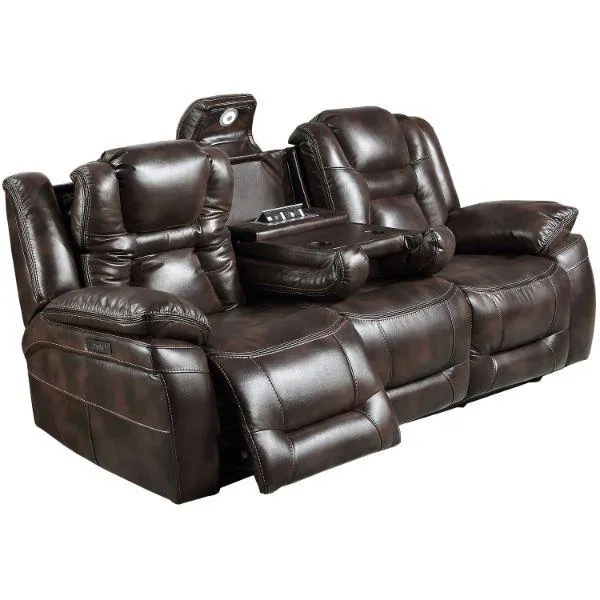 Oportuna Dual Power Recline Sofa with Drop Table