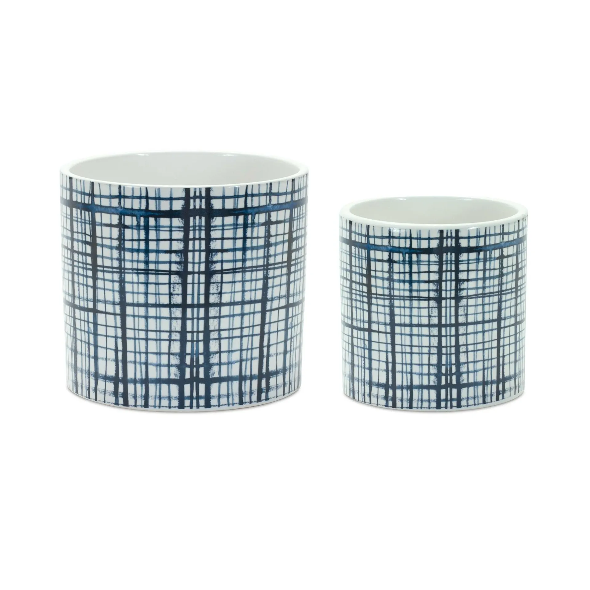 Criss Cross Pattern Planter, Set of 2