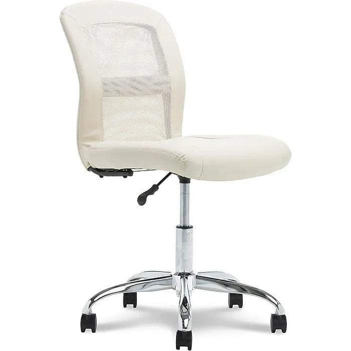 Serta Essentials Armless Ergonomic Bonded Leather/Mesh Swivel Task Chair,