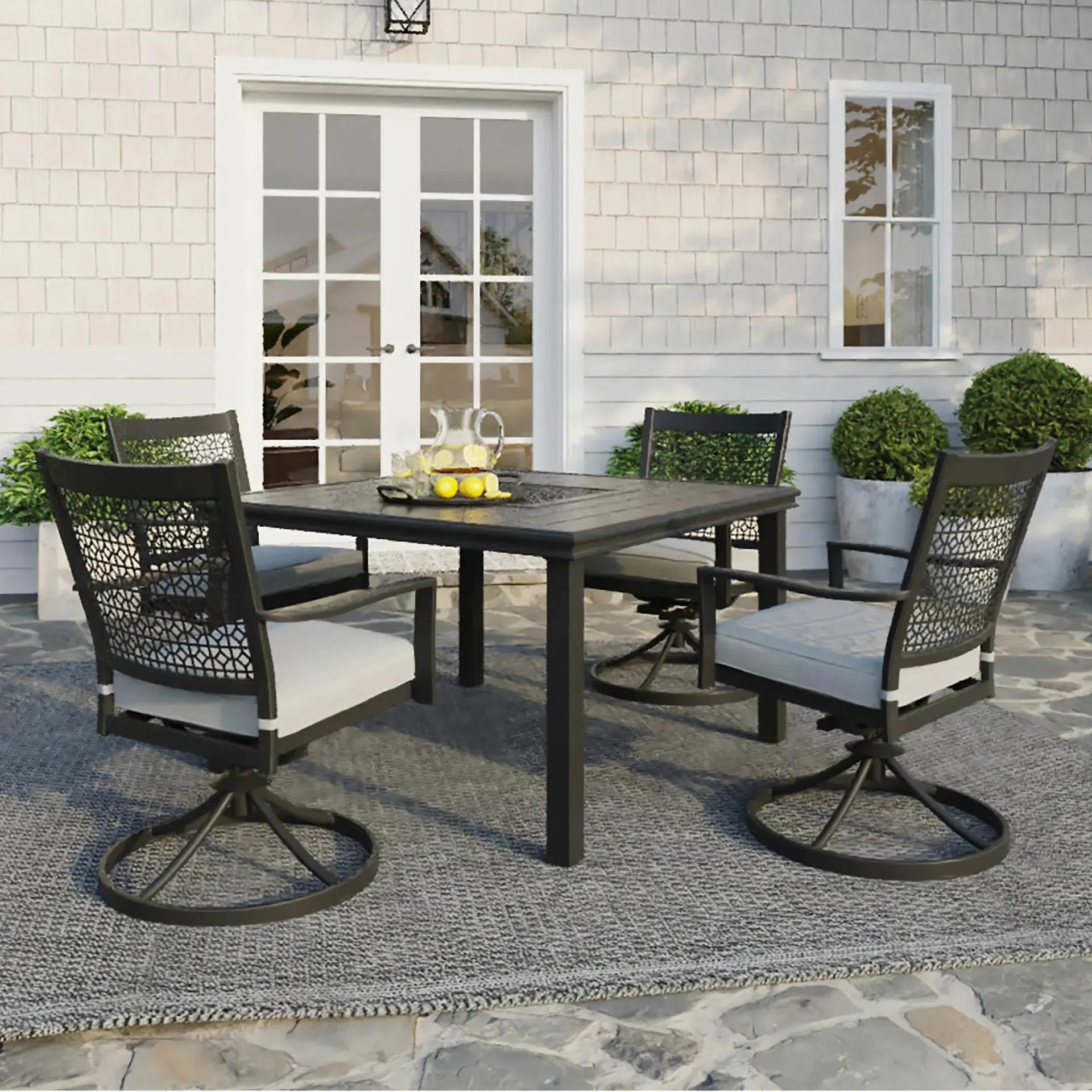 Berkley Jensen Outdoor Patio Wren 5-Pc. Rust - Free Metal Dining Set