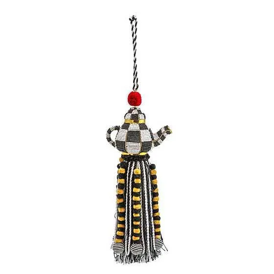 Courtly Check Tea Kettle Beaded Tassel