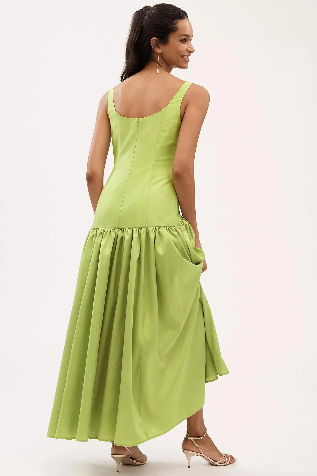 Hutch Gabriella V-Neck Drop-Waist Maxi Dress