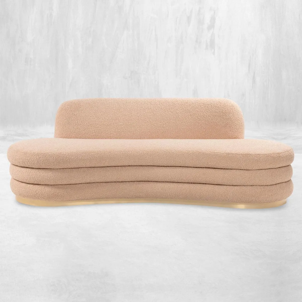 Ibiza Sofa in Blush Faux Sheepskin