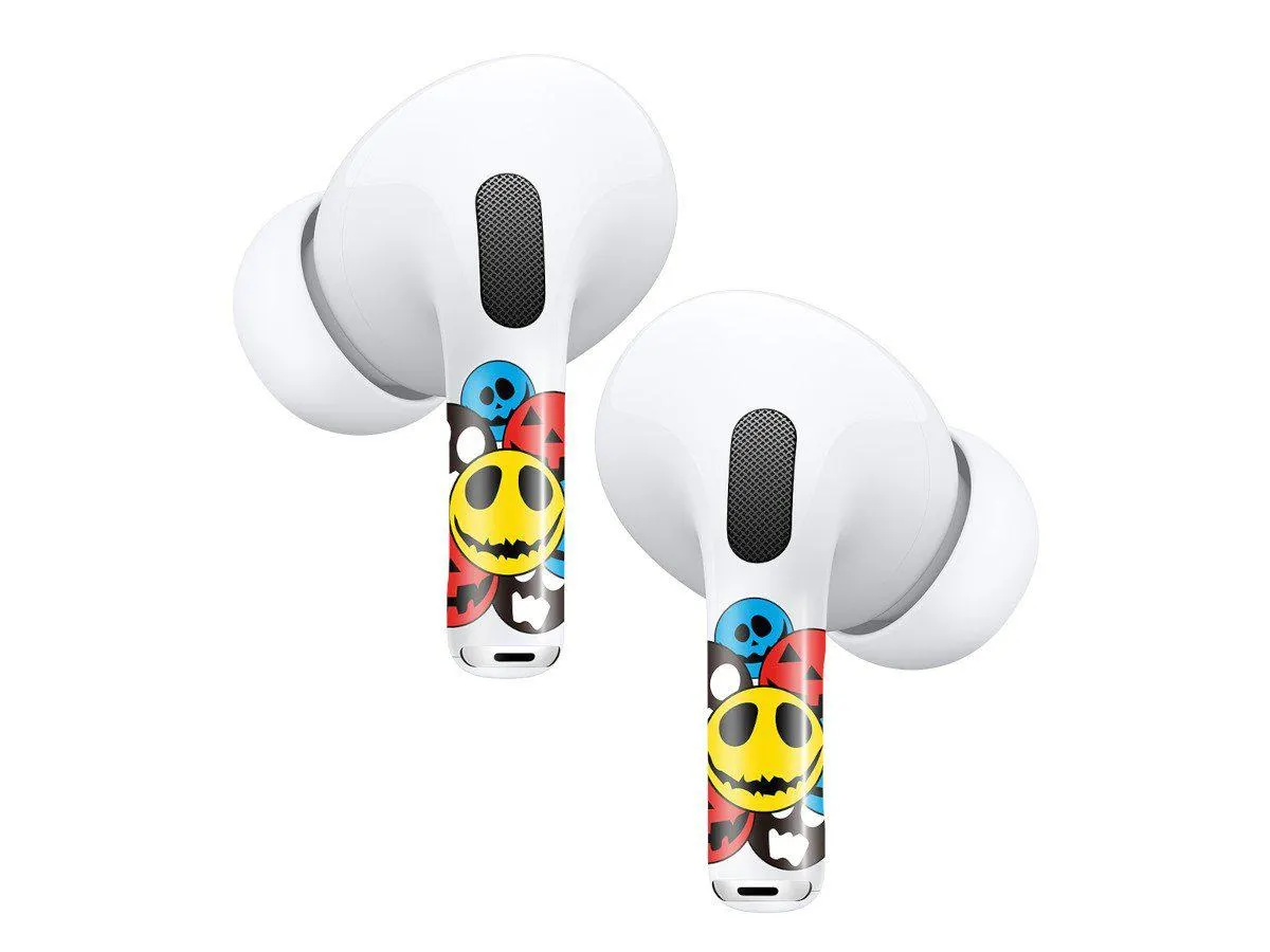 AirPods Pro Skin Wrap, Skin and Accessories, Customized Anti-Lost Wrap Compatible to AirPods Pro 2, Sticker Decoration, with Installation Tool - Skull