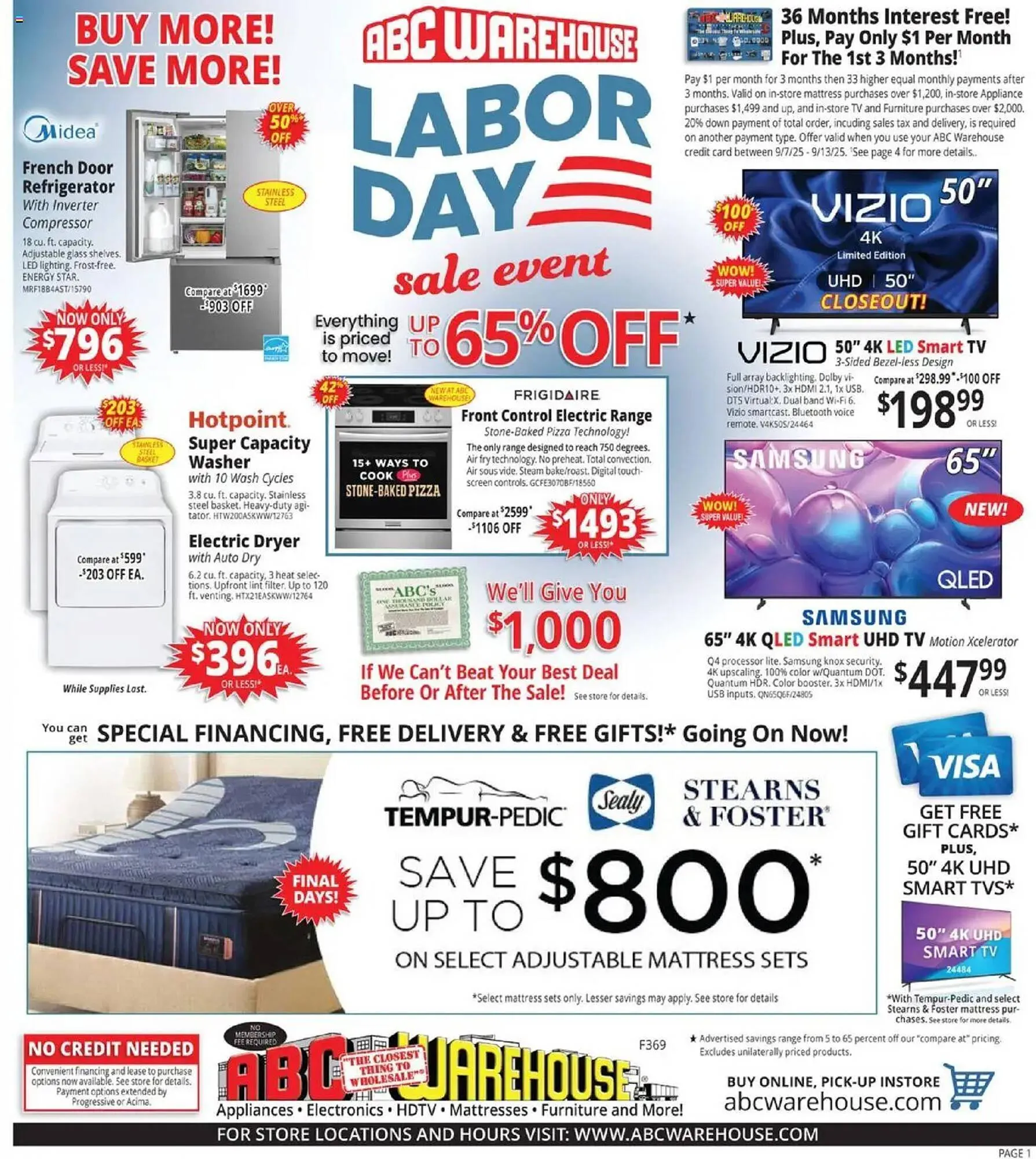 Weekly ad ABC Warehouse weekly ad from September 7 to September 13 2025 - Page 1