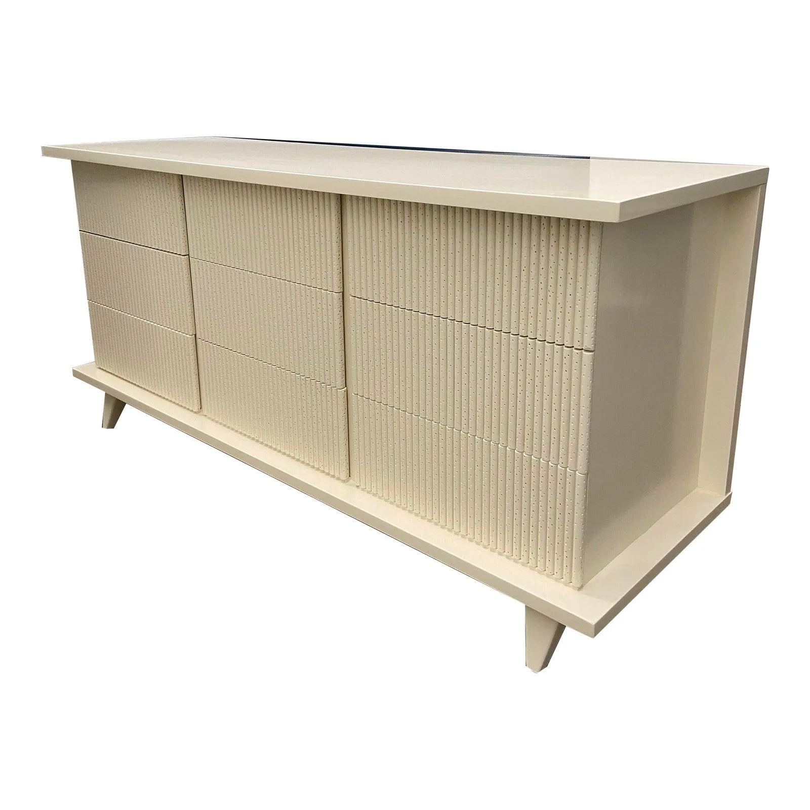 Rare Mid-Century Faux Bamboo 9 Drawer Dresser by American of Martinsville