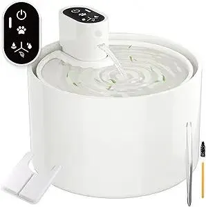 Ceramic Cat Water Fountain,Cat Water Fountain Cordless Automatic with Ultra-Quiet Pump for Cats, Dogs, Multiple Pets