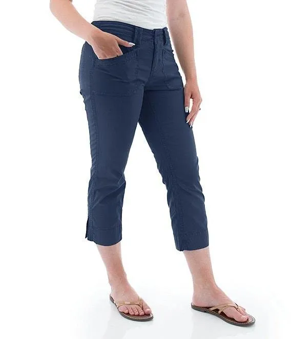 Arden Capri Side Slit Twill Pants