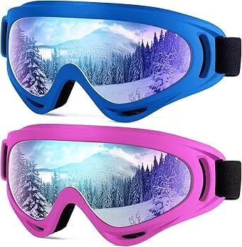 Dizywiee 2-Pack Kids Ski Goggles, Snowboard Goggles for Adult Youth Teens Boys & Girls, Winter Snow Sports Goggles