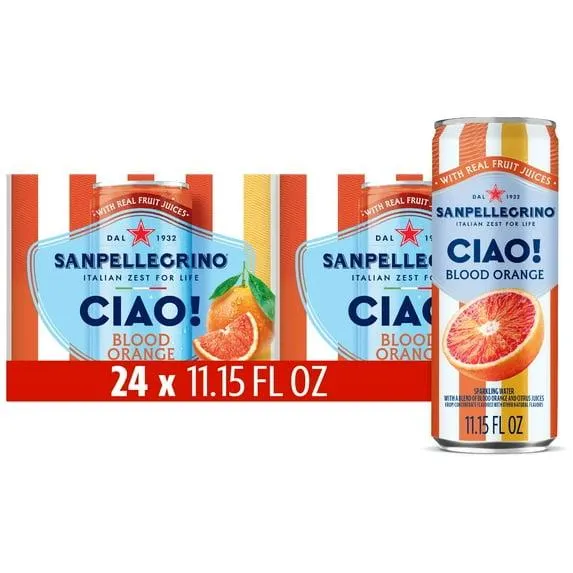 Sanpellegrino CIAO Blood Orange Flavored Sparkling Water with Real Fruit Juices: Blood Orange Flavor 24-Pack
